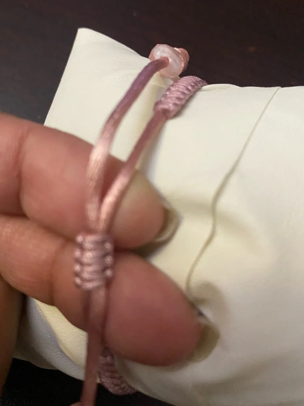 Pink Heart Macramé Bracelet with Glossy Heart Charm